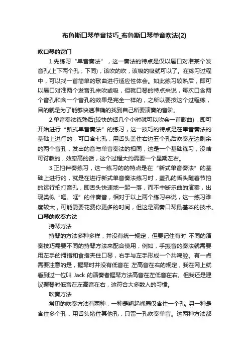 布鲁斯口琴单音技巧_布鲁斯口琴单音吹法（2）