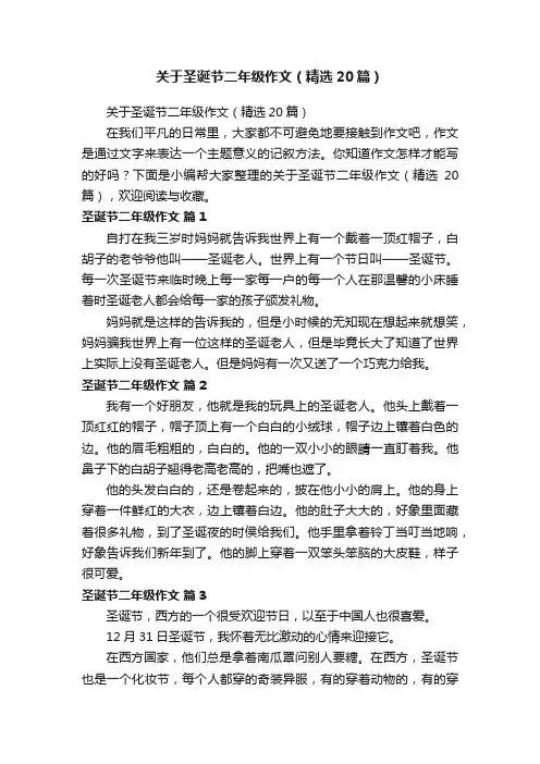关于圣诞节二年级作文（精选20篇）