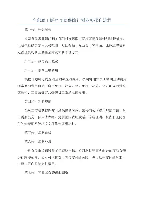 在职职工医疗互助保障计划业务操作流程
