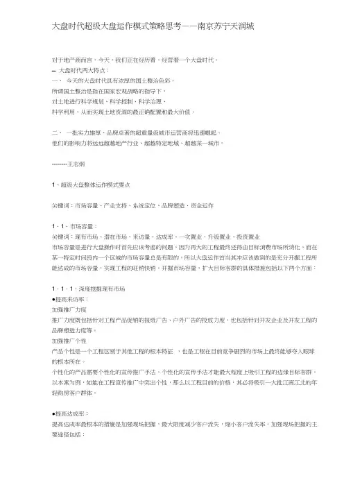 大盘时代超级大盘运作模式策略思考