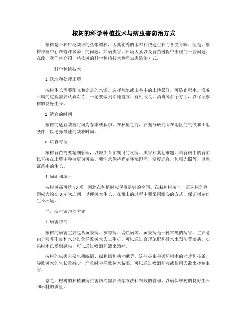桉树的科学种植技术与病虫害防治方式