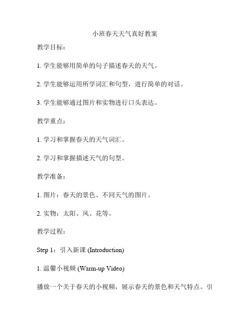 小班春天天气真好教案