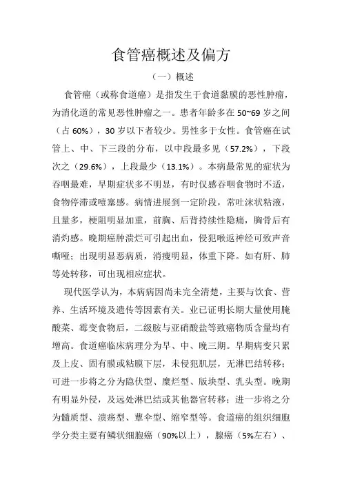 食管癌概述及偏方
