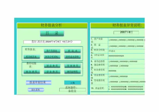 财务报表分析表模板