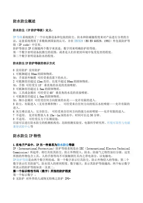 防尘防水等级