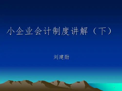 小企业会计制度讲解PPT参考幻灯片