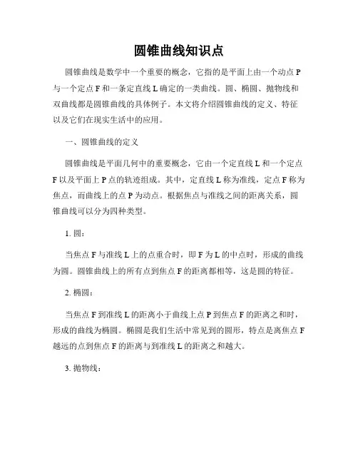圆锥曲线知识点