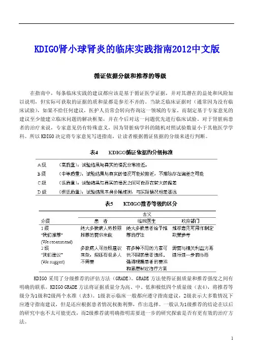 KDIGO肾小球肾炎的临床实践指南2012中文版120620