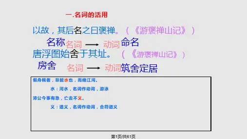 高考语文专题复习文言文词类活用PPT课件