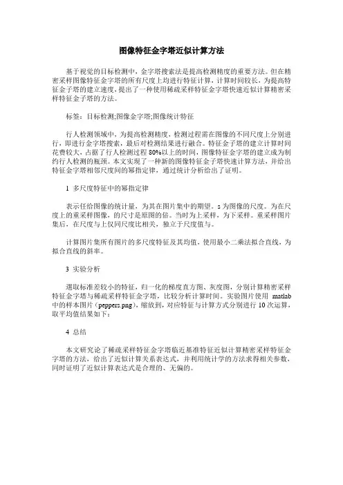 图像特征金字塔近似计算方法