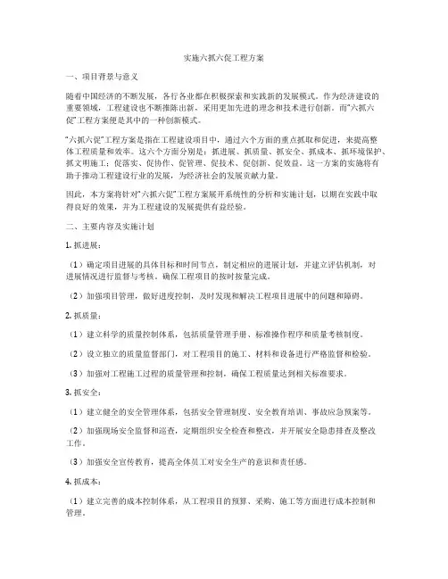 实施六抓六促工程方案