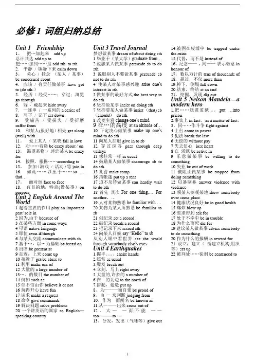 人教版英语课本全部词组归纳总结