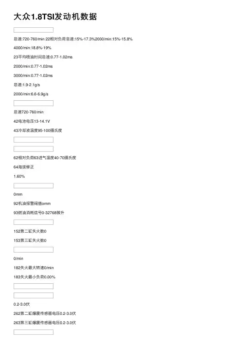 大众1.8TSI发动机数据