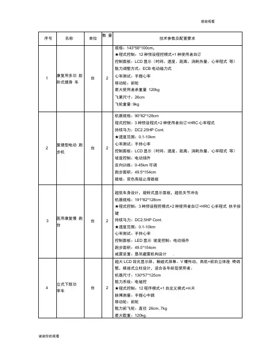 技术参数及配置要求