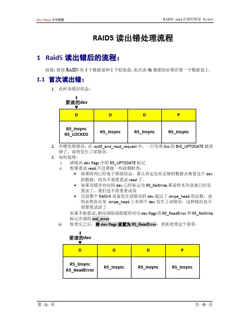 RAID5读出错处理