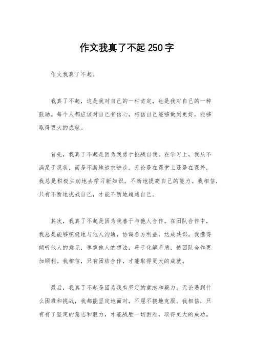 作文我真了不起250字
