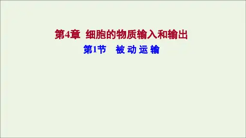 新教材高中生物第4章细胞的物质输入和输出第1节被动运输课件新人教版必修1ppt