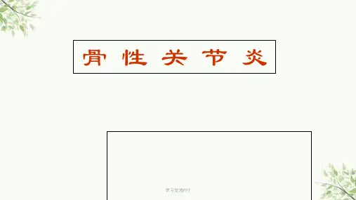骨性关节炎讲课课件