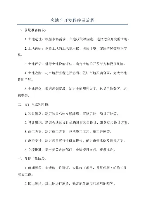 房地产开发程序及流程