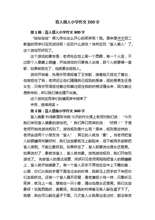 盲人摸人小学作文300字