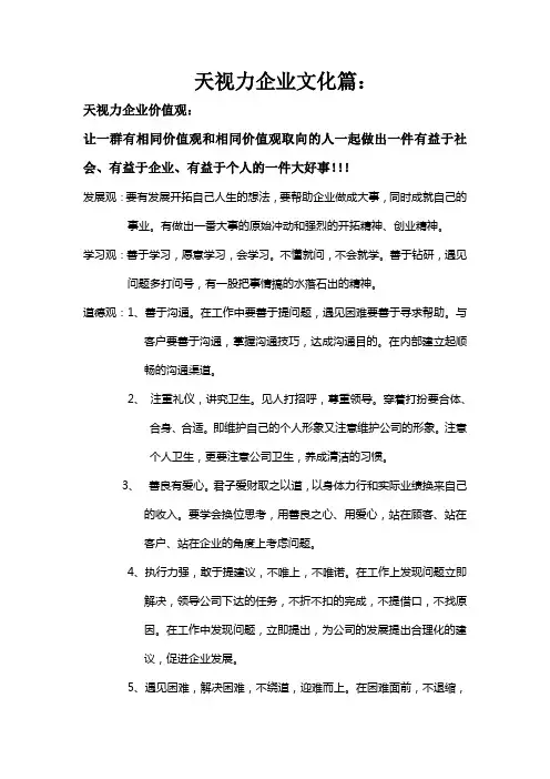 天视力企业文化篇.doc
