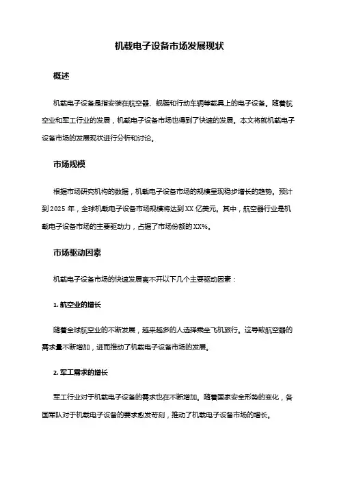 2024年机载电子设备市场发展现状