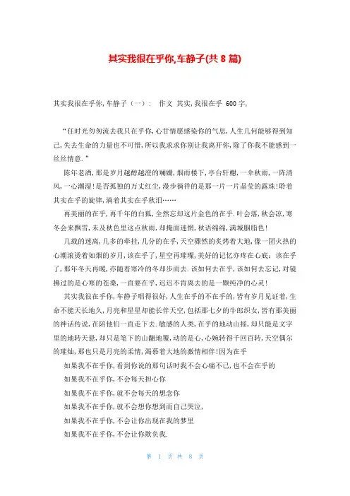其实我很在乎你,车静子(共8篇)