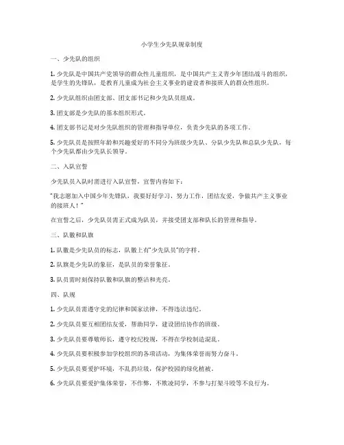 小学生少先队规章制度