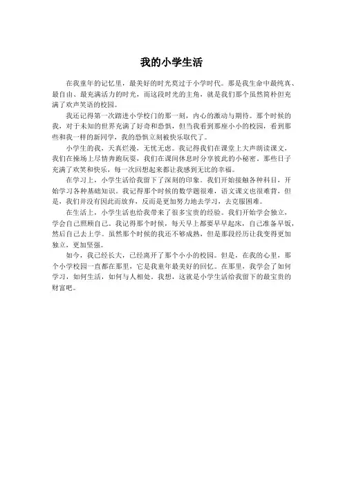 我的小学生活