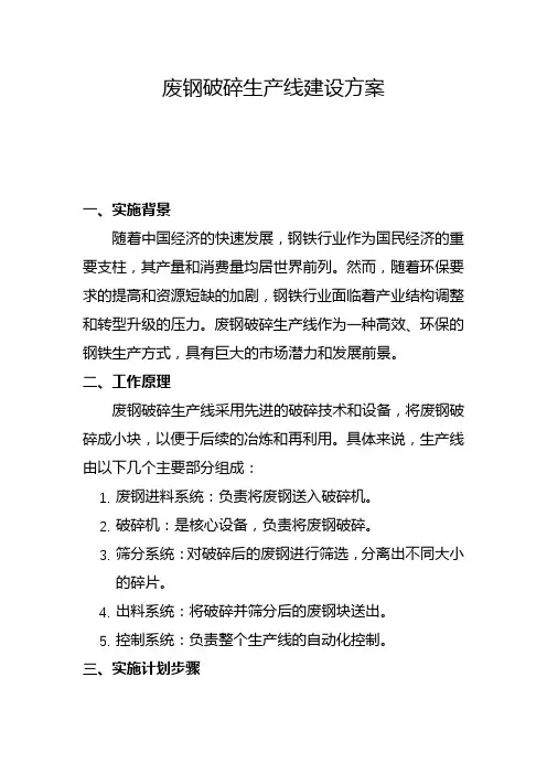 废钢破碎生产线建设方案(二)