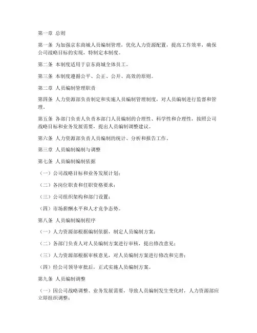 京东商城人员编制管理制度