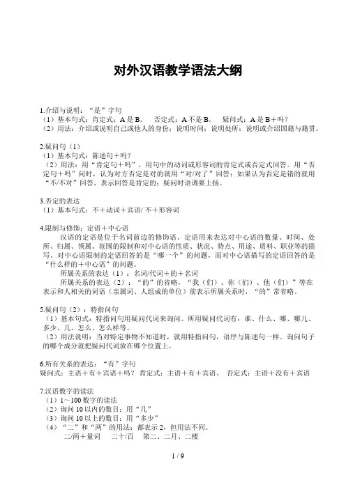对外汉语教学语法大纲1-60