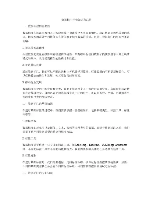 数据标注行业知识点总结
