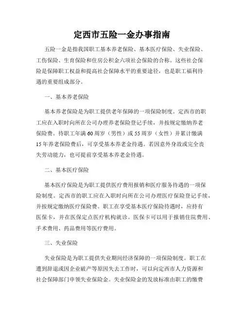 定西市五险一金办事指南