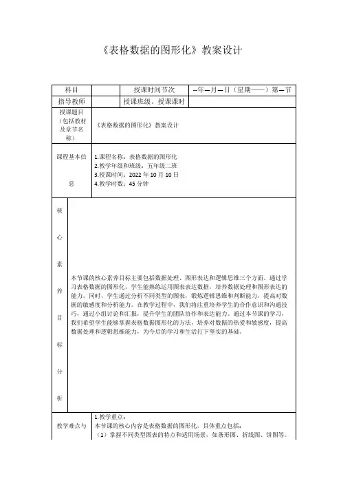 《表格数据的图形化》教案设计
