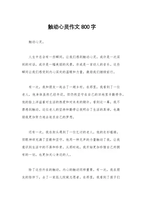 触动心灵作文800字