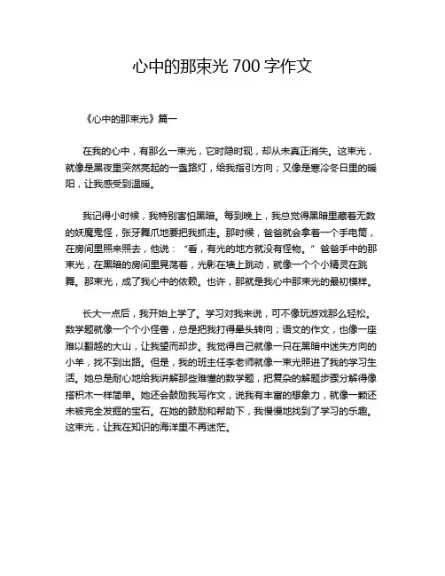 心中的那束光700字作文