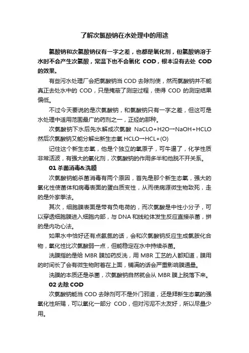 了解次氯酸钠在水处理中的用途