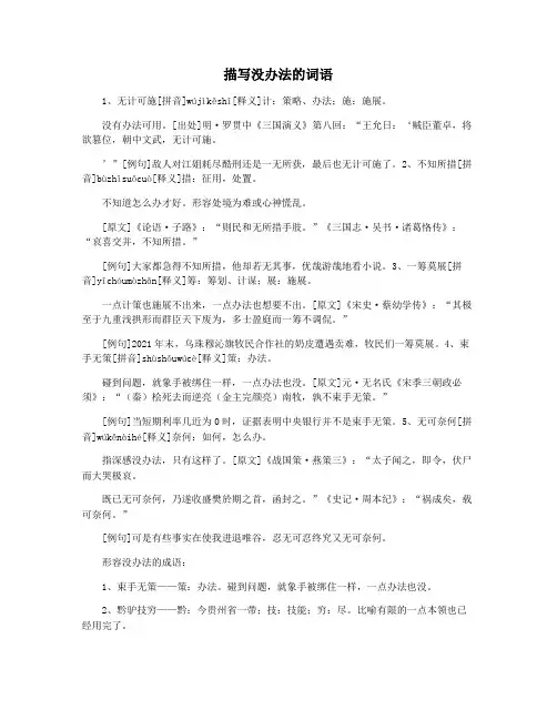 描写没办法的词语
