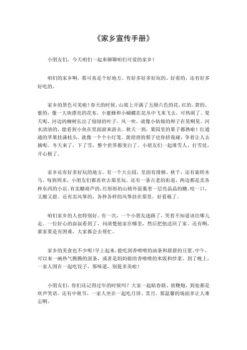 家乡宣传手册