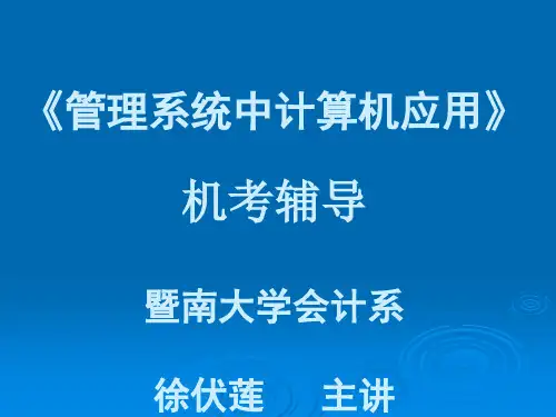暨南大学管理系统中应用实践考核重点复习内容资料重点