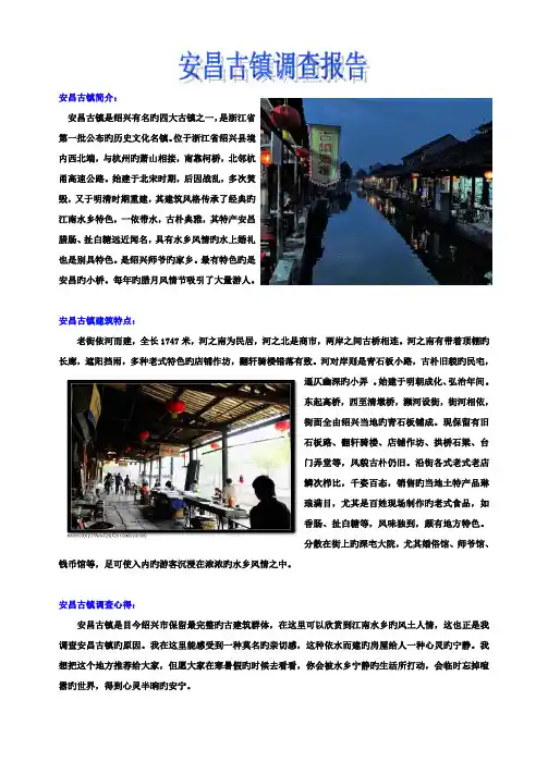 安昌古镇调查报告