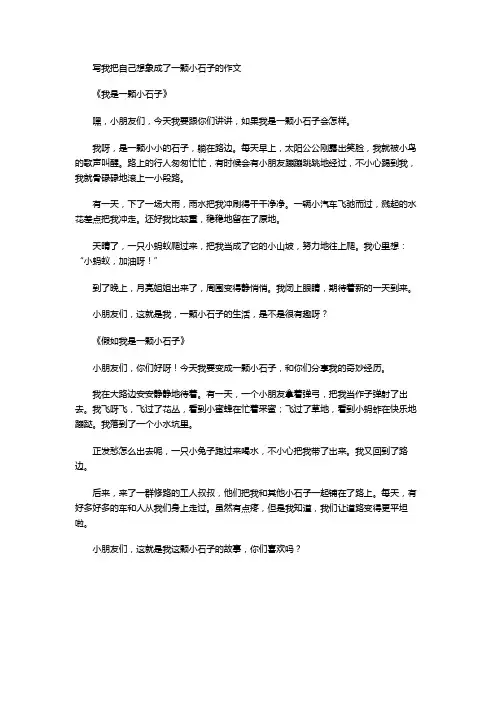 写我把自己想象成了一颗小石子的作文