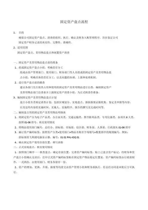 (完整版)固定资产盘点流程