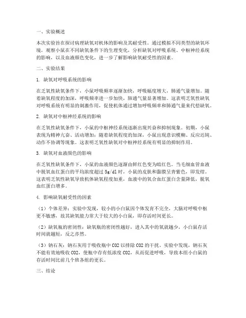 病理缺氧实验报告结论