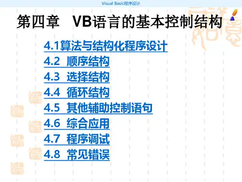 VB语言的基本控制结构 课件 
