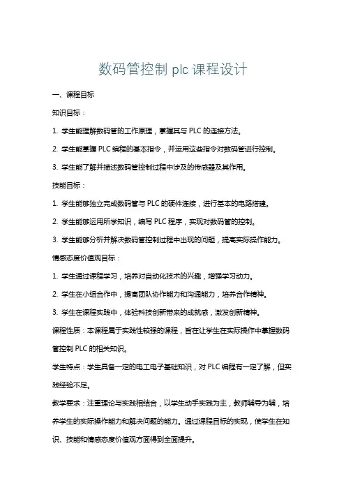 数码管控制plc课程设计