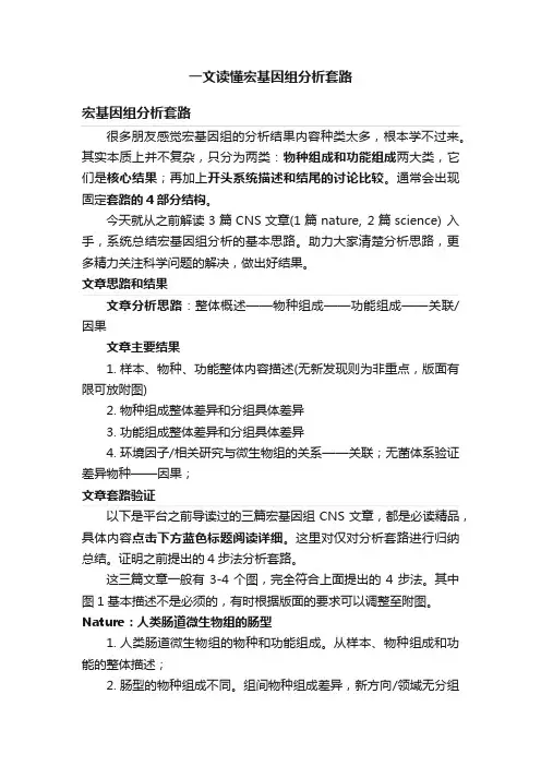 一文读懂宏基因组分析套路