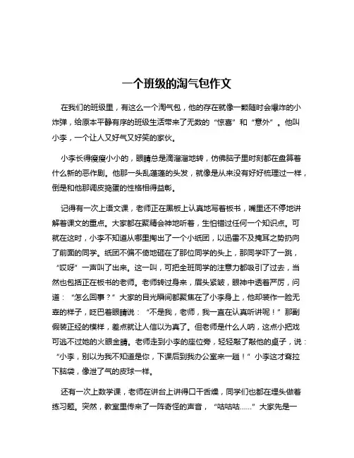 一个班级的淘气包作文