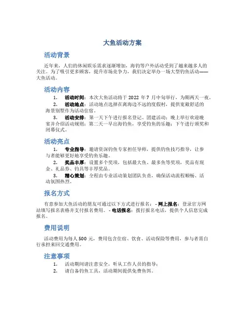 大鱼活动方案